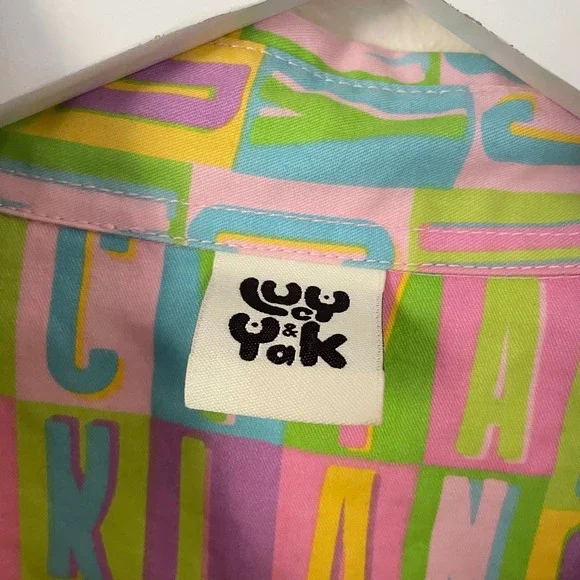 Lucy & Yak Frankie Spellout Colorblock Pastel Boilersuit Coveralls Jumpsuit - Picture 3 of 5